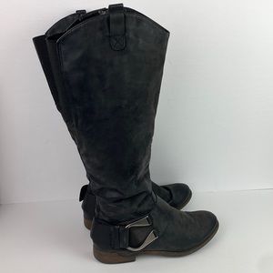 Unr8ed | Black Women's Leather Beautimous Riding Boots 9.5M